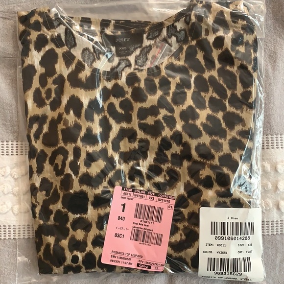 J.Crew Ruffle-sleeve top in leopard - Picture 7 of 7